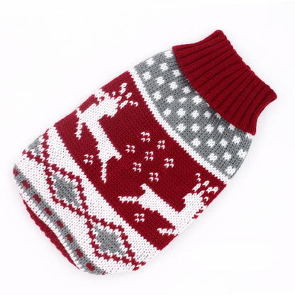 Festive Reindeer Print Knitted Sweater for Small and Medium Dogs - Perfect Christmas Pet Apparel