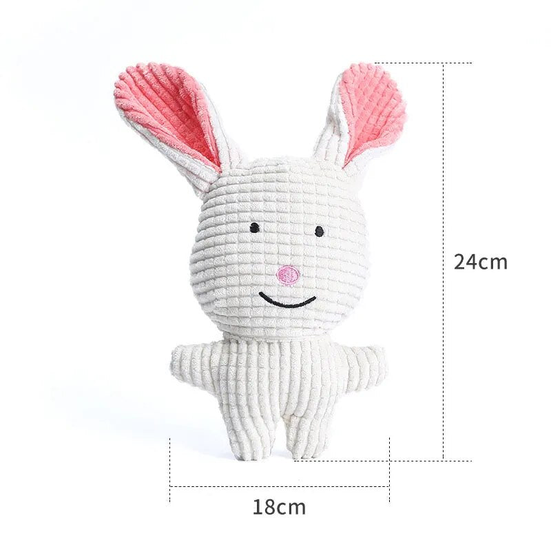 Cute Plush Toys Squeak Pet Cow Rabbit Animal Plush Toy Dog Chew Squeaky Whistling Involved Squirrel Dog Toys