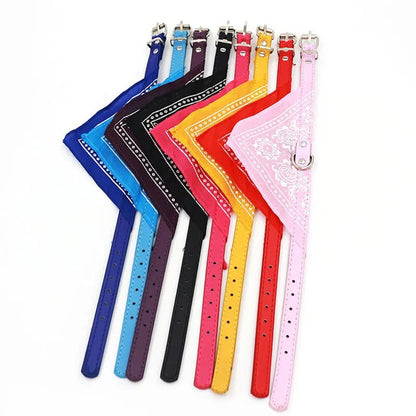 Classic Pet Cat Collar PU Leather Small Dog Scarf Adjustable Puppy Cats Neckerchief Pet Collars Accessories cat necklace
