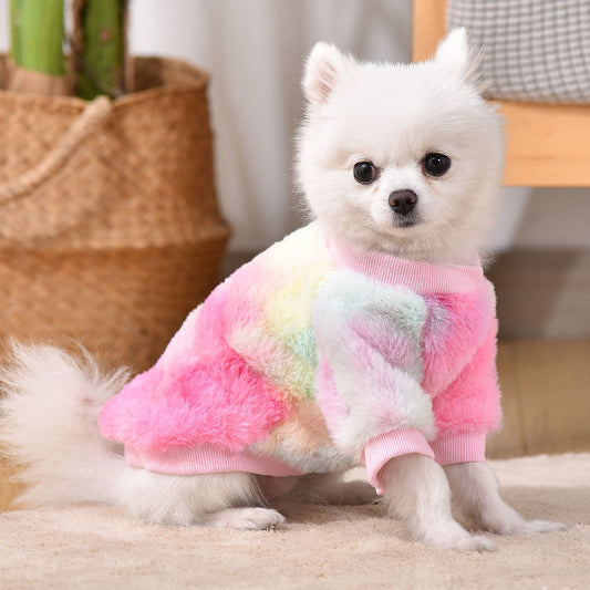 Keep Your Small Dog Cozy and Stylish with This Fleece Sweater Pet Outfit!