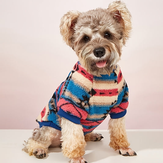 Warm Floral Print Pet Sweater for Small and Medium Dogs - Cozy and Stylish Cold Weather Dog Apparel